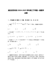 湖北省鄂州市2024-2025学年高三下学期一模数学试卷（含答案解析）