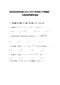 河北省沧州市五县2024-2025学年高三下学期第一次模拟联考数学试题（含答案解析）