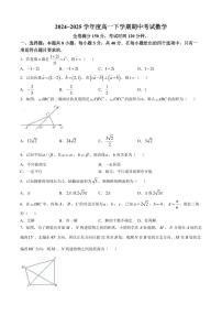 吉林省松原市2024-2025学年高一下学期期中考试数学试卷(含详解)