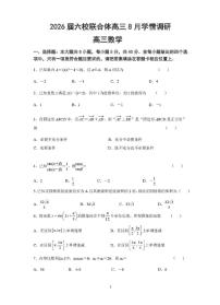江苏省南京市六校联合体2025-2026学年高三上学期开学8月学情调研测试数学试题及答案