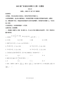 2025届广东省雷州市龙门中学和客路中学高三10月两校第一次模考-数学试题（含答案）