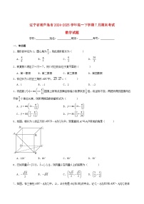 辽宁省葫芦岛市2024_2025学年高一数学下学期期末考试含解析