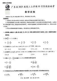 广东省上进教育（稳派联考）2024-2025学年高三上学期10月月考数学试卷+答案