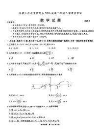 安徽省六校教育研究会2026届高三入学素质测试数学试卷（含答案）