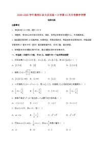 2024_2025学年黑龙江大庆高一上学期（10月）月考数学试题