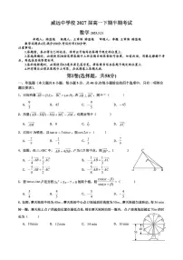 四川省内江市威远中学校2024-2025学年高一下学期期中考试数学试题（含答案）