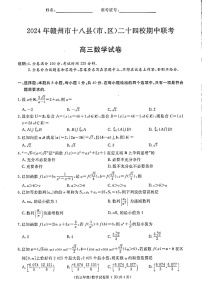 2025届江西省赣州市十八县二十四校高三下学期11月期中考-数学试题（含答案）