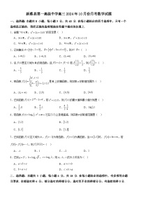 河南省驻马店市新蔡县第一高级中学2024-2025学年高三上学期10月月考数学试题