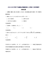 2024—2025学年度广东省佛山市顺德区高二上学期（12月）月考数学试题（附解析）