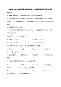 2024—2025学年度贵州省六盘水市高一上学期期中数学质量监测试题