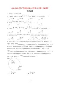 2024~2025学年广西桂林市高二上学期11月（期中）考试数学试卷（附解析）