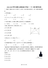 2024-2025学年内蒙古赤峰实验中学高一（下）期中数学试卷（含解析）