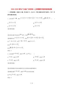 2024~2025学年广东省广州市高一上学期期中数学试卷【有解析】
