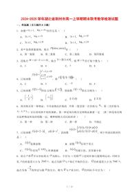 2024~2025学年湖北省荆州市高一上学期期末联考数学试卷【有解析】