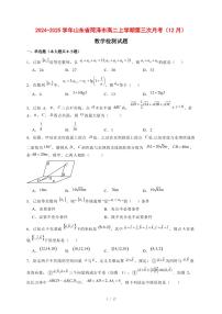 2024~2025学年山东省菏泽市高二上学期第三次月考（12月）数学试卷【有解析】