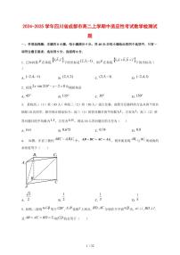 2024~2025学年四川省成都市高二上学期中适应性考试数学测试卷【有解析】