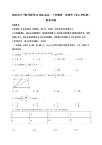 2026届湖南省名校联考联合体高三上学期第一次联考（暨入学检测）数学试卷（含解析）
