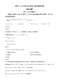 安徽省合肥市一六八中学2024-2025学年高二下学期期末考试数学试题（解析版）