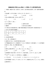 湖南省部分学校2026届高三上学期9月大联考数学试卷（含答案）