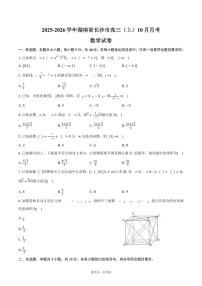 2025-2026学年湖南省长沙市高三（上）10月月考数学试卷（含答案）