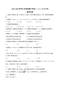 2025-2026学年江苏省盐城中学高三（上）月考数学试卷（10月份）（含答案）