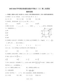 2025-2026学年陕西省咸阳实验中学高三（上）第二次质检数学试卷（含答案）