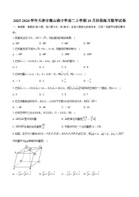 2025-2026学年天津市微山路中学高二上学期10月阶段练习数学试卷（含答案）