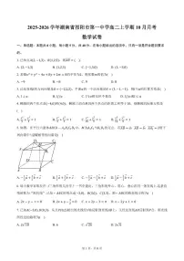 2025-2026学年湖南省祁阳市第一中学高二上学期10月月考数学试卷（含答案）
