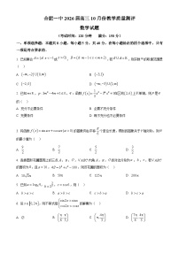 安徽省合肥市第一中学2025-2026学年高三上学期10月教学质量测评数学试卷（含解析）