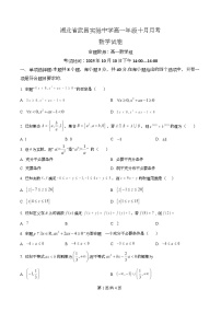 湖北省武昌实验中学2025-2026学年高一上学期10月月考数学试卷（Word版附解析）