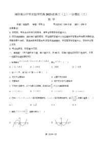 四川省绵阳市南山中学实验学校2026届高三上学期一诊数学模拟卷（三）试题（Word版附解析）