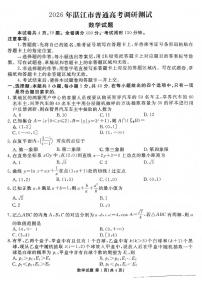 广东湛江2026届高三上学期10月调研数学试题+答案