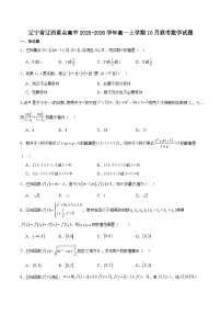 辽宁省辽西重点高中2025-2026学年高一上学期10月月考数学试卷（Word版附解析）
