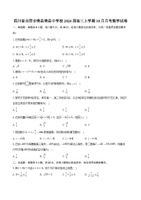 四川省自贡市荣县荣县中学校2026届高三上学期10月月考数学试卷（含答案）