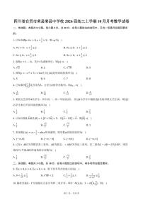 四川省自贡市荣县荣县中学校2026届高三上学期10月月考数学试卷（含答案）
