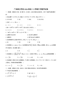 广西部分学校2026届高三上学期月考数学试卷（含答案）