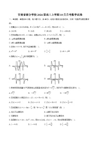 甘肃省部分学校2026届高三上学期10月月考数学试卷（含答案）