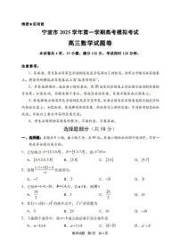 浙江省宁波市2026届高三上学期高考一模考试数学试卷（含答案）
