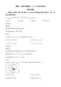 湖北省武汉市新洲一中航天城校区2025_2026学年高一上册九月求实考试数学检测试题（456班）含解析