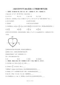 上海市风华中学2026届高三上学期期中数学试卷（含答案）
