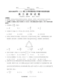 福建省厦门大学附属科技中学2025-2026学年高三上学期期中阶段测试数学试题