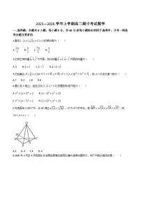 广西壮族自治区来宾市2025-2026学年高二上学期期中考试数学试题（Word版附解析）