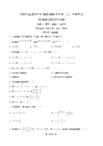 四川省成都市盐道街中学2025-2026学年高一上学期期中考试数学试卷（Word版附解析）