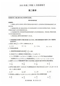 湖北省圆创教育联盟2025-2026学年高二上学期11月阶段性练习（期中）数学试题含答案