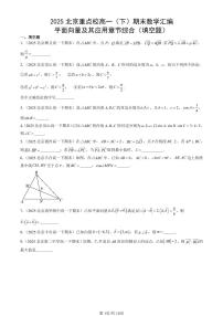 2025北京重点校高一（下）期末数学汇编：平面向量及其应用章节综合（填空题）