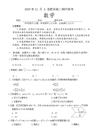 湖南省A佳教育联盟三新教育联考2025-2026学年高二上学期期中联考数学试卷（Word版附解析）