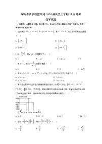 湖南省名校联盟联考2026届高三上学期11月月考数学试题（学生版）
