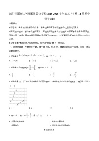 重庆市四川外国语大学附属外国语学校2026届高三上学期期中考试数学试卷（Word版附解析）