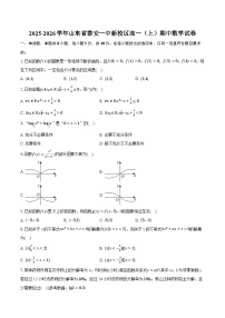 2025-2026学年山东省泰安一中新校区高一（上）期中数学试卷（有答案和解析）
