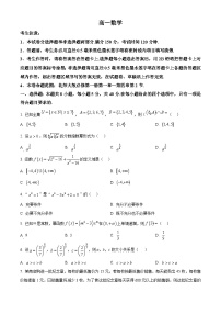 河南省南阳市九师联盟2025-2026学年高一上学期11月期中数学试题含答案